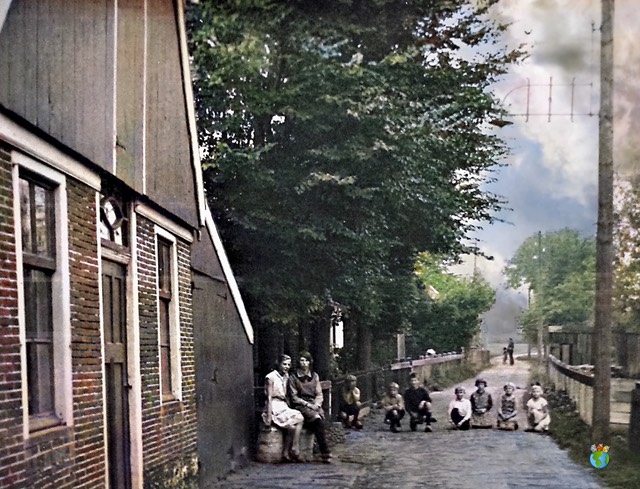 Driehuizen - 1930 - Dorpsstraat  03 - Ingekleurd - HiRes