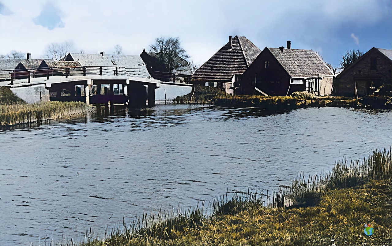 Driehuizen - Brug over ringvaart (1920)  04  - Ingekleurd - High res