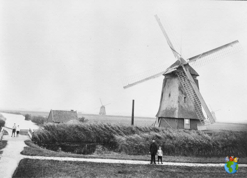 Foto's Schermer Molens - Zuiderring - Molen in Rouwstand (1910) - Bewerkt
